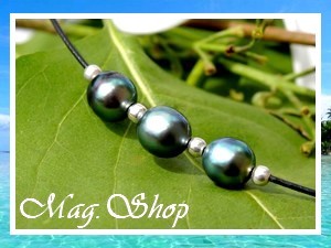 TAHITI  Collection / Collier  MAEVA 3 Perles Baroques deTAHITI / Tailles env .8MM / BC (photos non contractuelles)