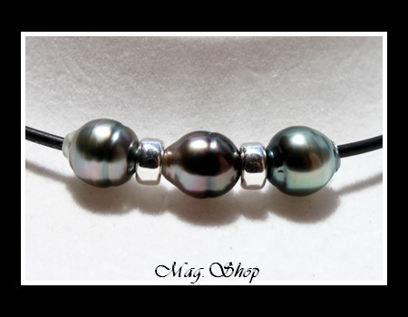 Collier Moana 3 Perles Cerclées de Tahiti MAG.SHOP
