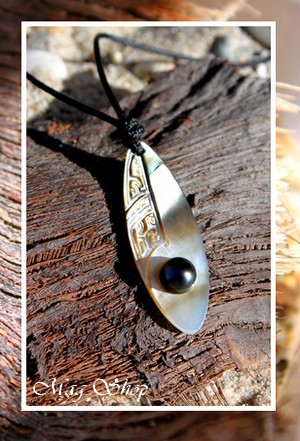 Collier Taravao Planche de Surf  Nacre & Perle de Tahiti MAG.SHOP