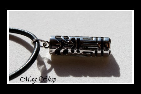 Fenua Collection Collier Tiki MOD2 Onyx Véritable H3cm  Argent Rhodié 925 MAG.SHOP