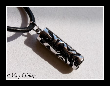 Fenua Collection Collier Tiki MOD3 Onyx Véritable H3cm  Argent Rhodié 925 MAG.SHOP