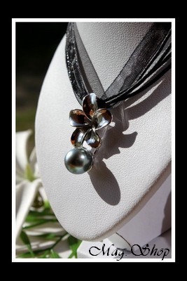 Fleur de Frangipanier Collier Perle de Tahiti MAG.SHOP