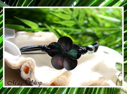 Fleurs Collection -Bracelet Lagon Hibiscus Nacre 3cm & Perle de Tahiti MAG.SHOP