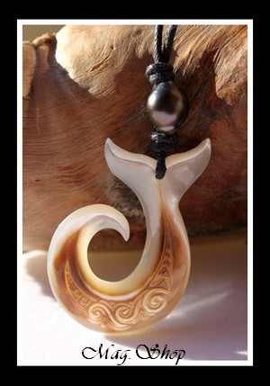 Hameçon Queue de Baleine Vagues Collier Nacre & Perle de Tahiti Modèle 2 MAG.SHOP