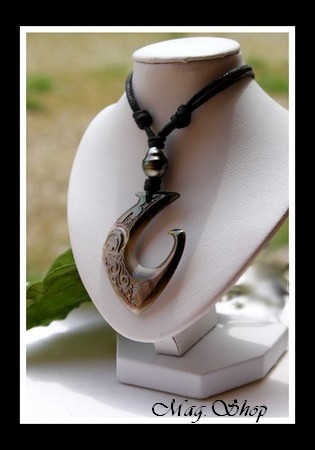 Hameçon Teano Tiki Collier Nacre & Perle de Tahiti MAG.SHOP