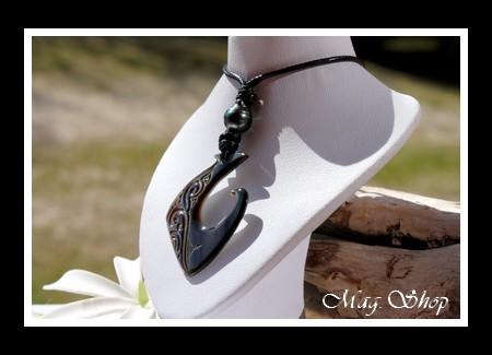 Hameçon Teano Vagues Collier Lagon Nacre & Perle de Tahiti Modèle 1 MAG.SHOP