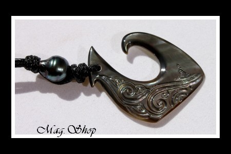 Hameçon Teano Vagues Collier Lagon Nacre & Perle de Tahiti Modèle 1 MAG.SHOP