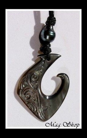 Hameçon Teano Vagues Collier Lagon Nacre & Perle de Tahiti Modèle 1 MAG.SHOP