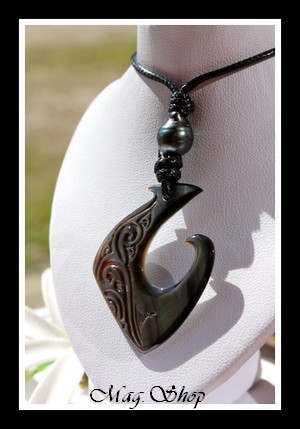 Hameçon Teano Vagues Collier Lagon Nacre & Perle de Tahiti Modèle 1 MAG.SHOP