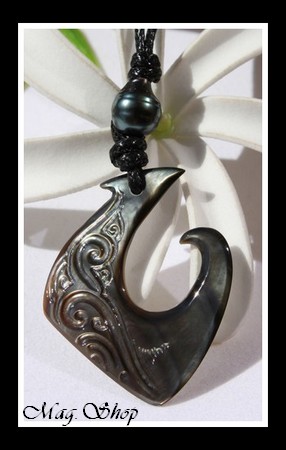 Hameçon Teano Vagues Collier Lagon Nacre & Perle de Tahiti Modèle 1 MAG.SHOP