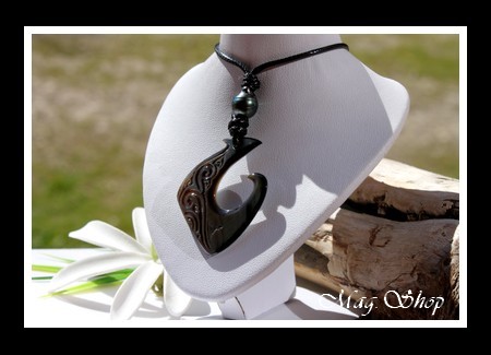 Hameçon Teano Vagues Collier Lagon Nacre & Perle de Tahiti Modèle 1 MAG.SHOP