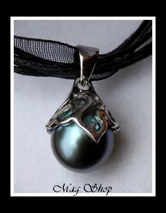 Hani Argent Rhodié 925 & Collier Perle Baroque de Tahiti MAG.SHOP