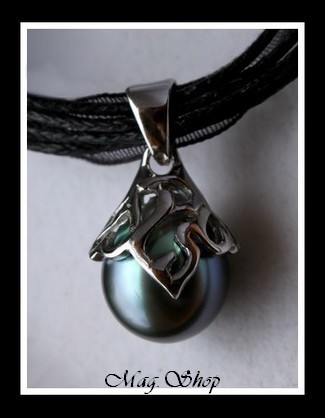Hani Argent Rhodié 925 & Collier Perle Baroque de Tahiti MAG.SHOP