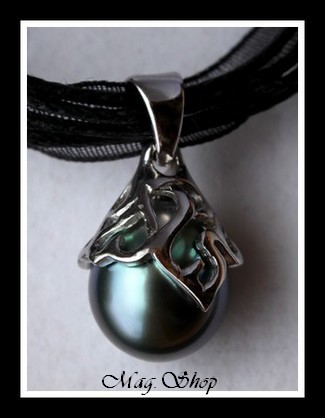 Hani Argent Rhodié 925 & Collier Perle Baroque de Tahiti MAG.SHOP