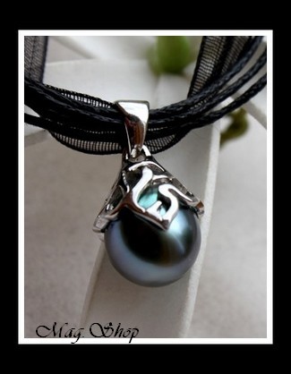 Hani Argent Rhodié 925 & Collier Perle Baroque de Tahiti MAG.SHOP