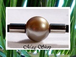 Collier Hao / Perle Ronde de Tahiti 9.60mm/C+ Gris/Ocres  / Taille 45cm Cuir Noir / Inox (photos contractuelles)