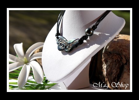 Hatuona Papillon Collier Nacre & Perle de Tahiti Modèle 3 MAG.SHOP