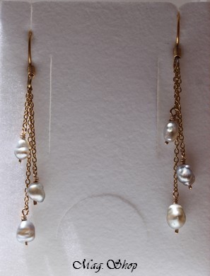 Heiana Boucles d`Oreilles 6 Perles Keishis de Tahiti Modèle 3 MAG.SHOP