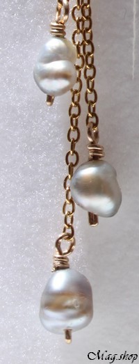 Heiana Boucles d`Oreilles 6 Perles Keishis de Tahiti Modèle 3 MAG.SHOP