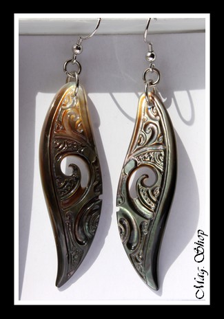 Hihiuras Boucles D`Oreilles Nacres de Tahiti Modèle 8 MAG.SHOP