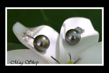 Hinaiti Boucles d`Oreilles Perles de Tahiti Modèle 13 MAG.SHOP