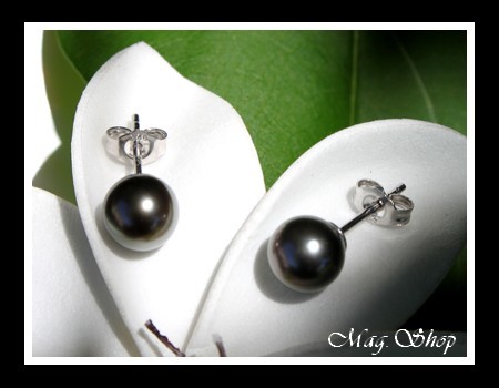 Hinaiti Boucles d`Oreilles Perles de Tahiti Modèle 14 MAG.SHOP