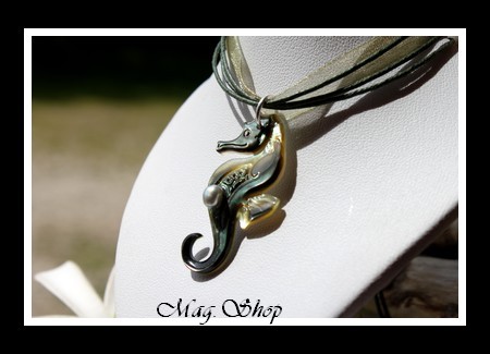 Hippocampe Collier Nacre & Perle Keishi de Tahiti Modèle 14 MAG.SHOP