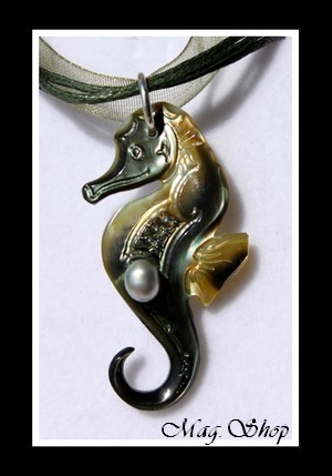 Hippocampe Collier Nacre & Perle Keishi de Tahiti Modèle 14 MAG.SHOP
