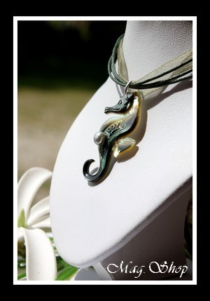 Hippocampe Collier Nacre & Perle Keishi de Tahiti Modèle 14 MAG.SHOP