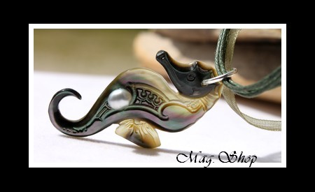 Hippocampe Collier Nacre & Perle Keishi de Tahiti Modèle 14 MAG.SHOP