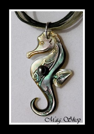 Hippocampe Collier Nacre & Perle Keishi de Tahiti Modèle 15 MAG.SHOP