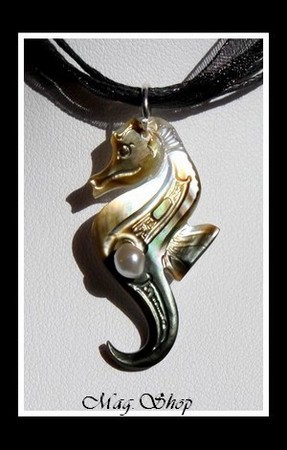 Hippocampe Collier Nacre & Perle Keishi de Tahiti Modèle 2 MAG.SHOP