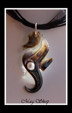 Hippocampe Collier Nacre & Perle Keishi de Tahiti Modèle 2 MAG.SHOP