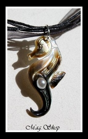 Hippocampe Collier Nacre & Perle Keishi de Tahiti Modèle 2 MAG.SHOP