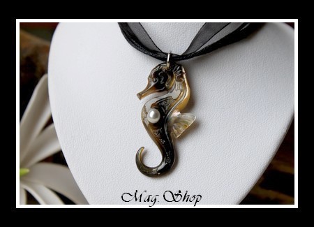 Hippocampe Collier Nacre & Perle Keishi de Tahiti Modèle 2 MAG.SHOP TAHITI