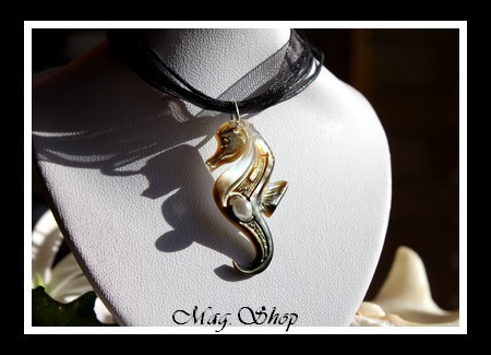 Hippocampe Collier Nacre & Perle Keishi de Tahiti Modèle 9 MAG.SHOP