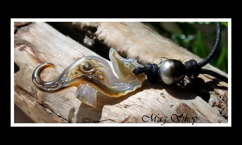 Hippocampe Vagues Collier Lagon Nacre & Perle de Tahiti Modèle 1 MAG.SHOP