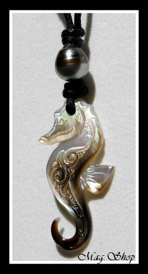 Hippocampe Vagues Collier Lagon Nacre & Perle de Tahiti Modèle 1 MAG.SHOP