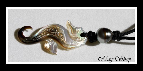 Hippocampe Vagues Collier Lagon Nacre & Perle de Tahiti Modèle 1 MAG.SHOP