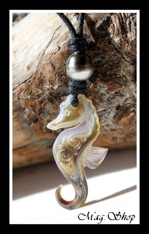 Hippocampe Vagues Collier Lagon Nacre & Perle de Tahiti Modèle 1 MAG.SHOP