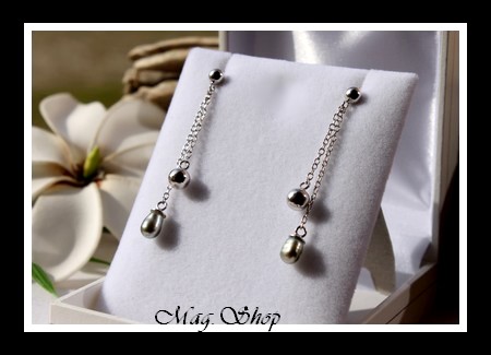 Hiva Oa` Boucles Argent Rhodié 925 Perles Keishis de Tahiti Modèle 3 MAG.SHOP