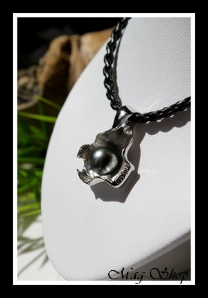 Huître Argent Rhodié 925 Collier Perle Ronde de Tahiti MAG.SHOP