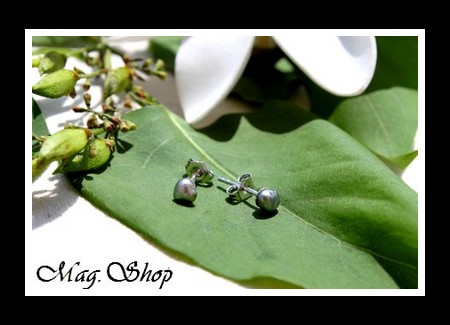 Kamaka Boucles D`Oreilles Argent Rhodié 925 Perles Keishis Baroques de Tahiti MAG.SHOP