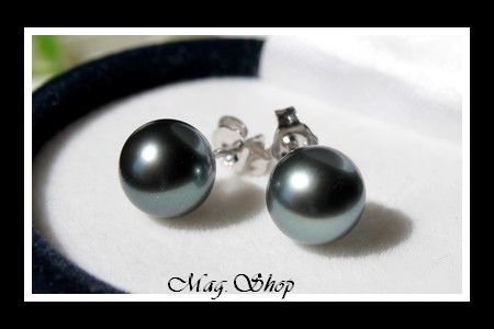 Kamaka Boucles DOreilles Argent Rhodié 925 Perles de Tahiti Modèle 5 MAG.SHOP TAHITI