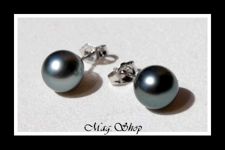 Kamaka Boucles DOreilles Argent Rhodié 925 Perles de Tahiti Modèle 6 MAG.SHOP TAHITI