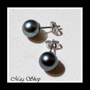 Kamaka Boucles DOreilles Argent Rhodié 925 Perles de Tahiti Modèle 6 MAG.SHOP TAHITI