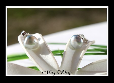 Kamaka Boucles D`Oreilles Perles Keishis de Tahiti Modèle 20