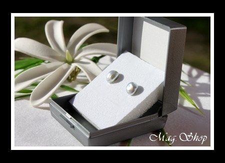 Kamaka Boucles D`Oreilles Perles Keishis de Tahiti Modèle 20