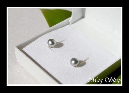 KEISHIS Collection  Boucles D`Oreilles Kamaka Perles Keishis de Tahiti Arrondies Reflets Blancs  Argent Rhodié 925 MAG.SHOP