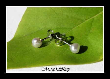 KEISHIS Collection  Boucles D`Oreilles Kamaka Perles Keishis de Tahiti Baroques Arrondis  Reflets Blancs MAG.SHOP